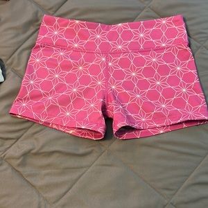 IAB 3 inch No Ride Exercise Shorts Pink w/ White 3D dimensional design